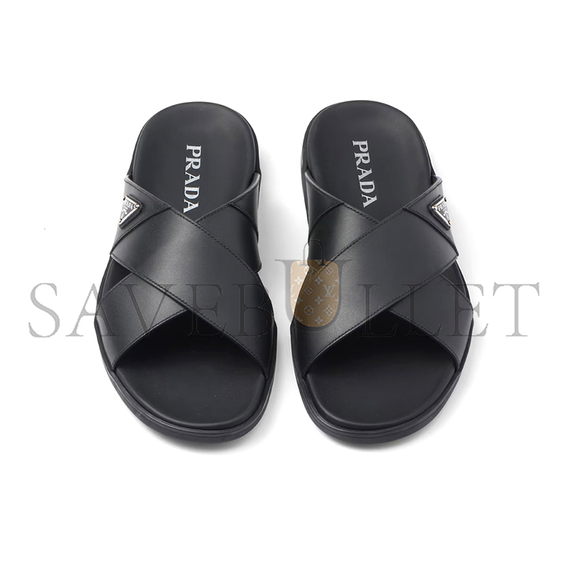 Pra*a leather crisscross slides 2x3111